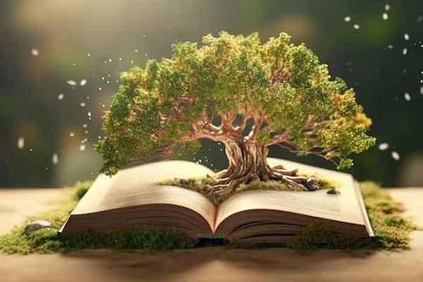 Livre ouvert et arbre